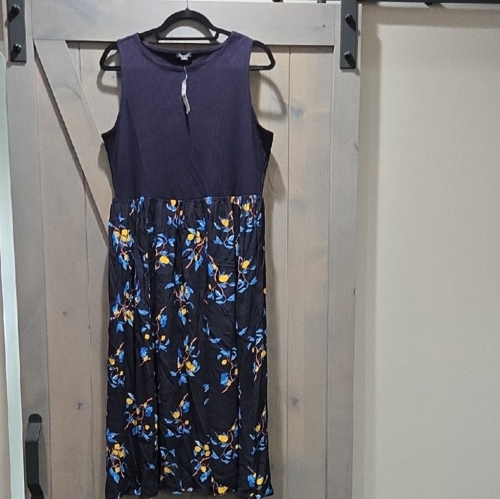 Ann Taylor Blue Sleeveless Crew Neck Sundress